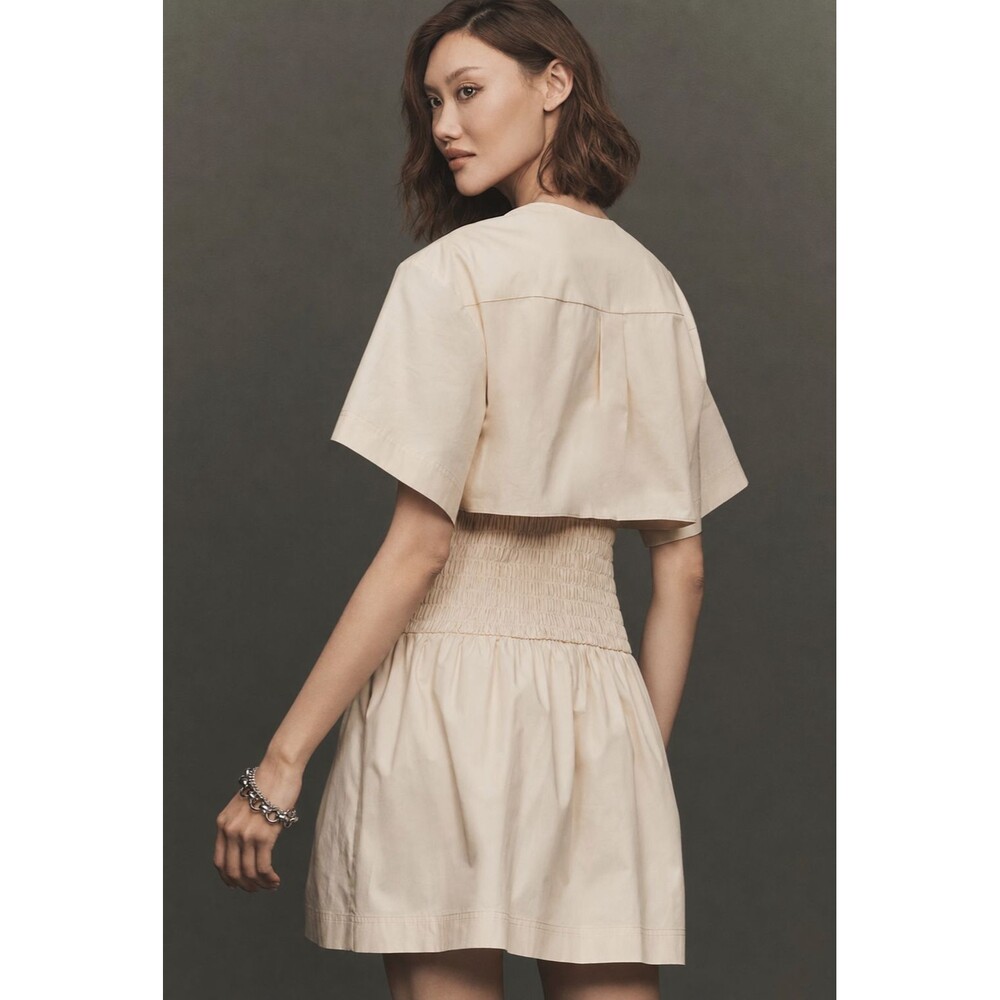 ANTHROPOLOGIE‎ MARE MARE Women’s New Mini Dress XS Khaki Utility Short Sleeve - Picture 8 of 14